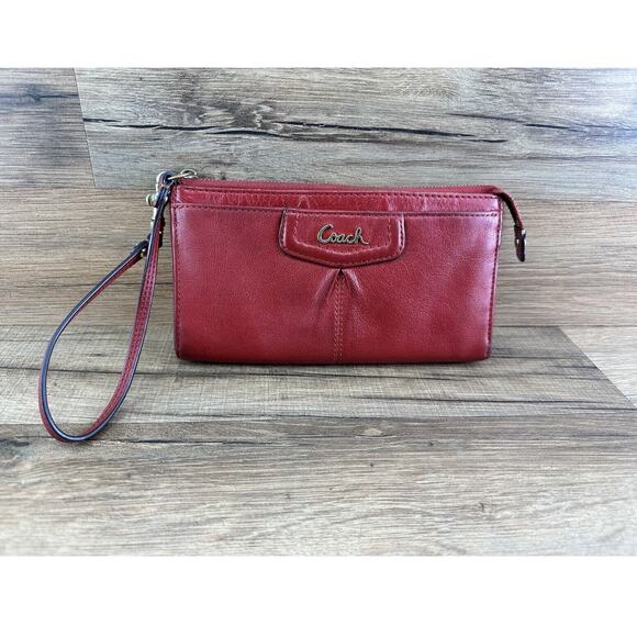 Coach Pink Large Leather Long Zip Around Accordion Wallet - Picture 1 of 8